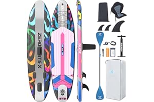ZLX Tavola da SUP Gonfiabile con sedile per tutti i livelli di abilità, 320cm sup tavola gonfiabile con pinna di equilibrio brevettata, con Grande Stabilità