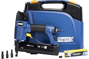 Rapid PRO PB131 18Ga Chiodatrice Pneumatica con Impugnatura Ergonomica per Chiodi n. 8, Ricarica Rapida, Profondità di Infissione Regolabile, Include Valigetta e 300 Chiodi