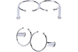 Amarine Made Boat Double Ring Drink Holder Open-Ring Design 316 Marine Grade Stainless Steel Cup Holder Polished for Marine Yacht Truck RV Car Trailer