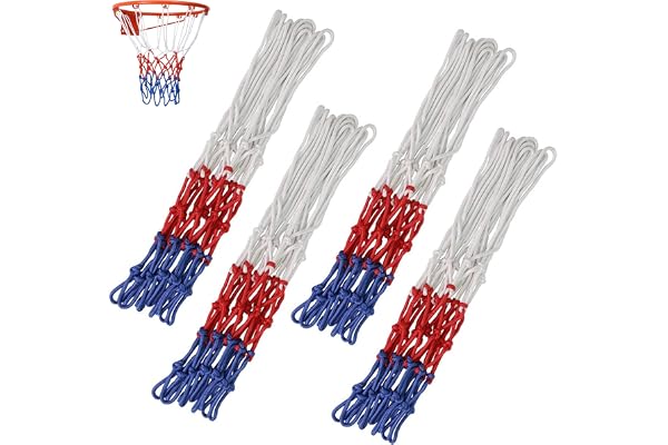 Basketnät, 4 st professionellt basketnät, reservnät för basket, bollnät, nät för basketkorg, väderbeständigt nät för standard storlek basketkorg