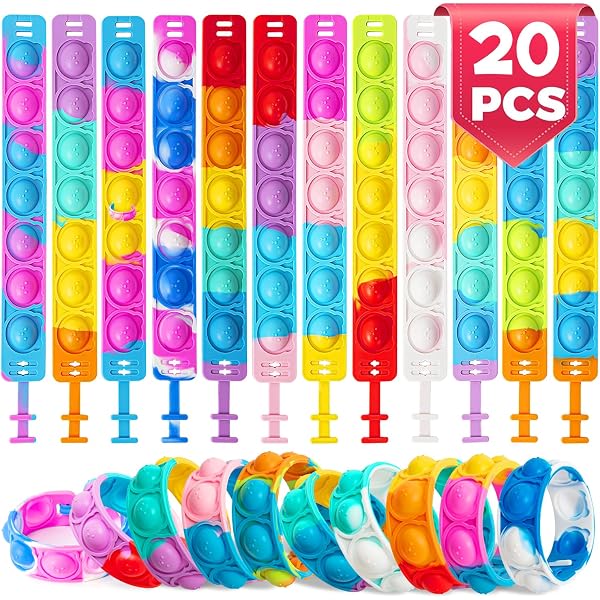 Pop Fidget Bracelets 15-Pack - Sensory Chew Toys For Autism & Anxiety ...