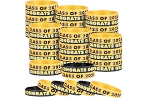 Chalyna 32 Pieces Class of 2024 Wristband Graduation Bracelet Graduation Party Favors Silicone Bracelets Gold and Black Wristbands for Graduates Students High School College Graduation Party Supplies