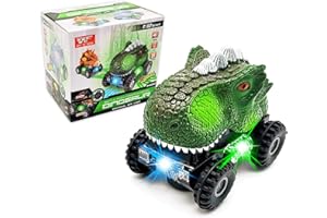 FGZU Dinosaur Car Toy, With LED Lights and Realistic Sound - The Best Gift for Boys (T-Rex)