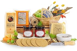 PRESTIGE HAMPERS Artisan Cheese Hamper – Gourmet Cheese & Biscuit Gift Set – Luxury Food Basket for Dad – Ideal Present for Him – Perfect Treat for Hampers Lovers & Special Occasions