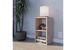 Home Glow Regał na książki, Regał z 2 przegrodami, Regał kostka do Pokoju Dziennego, Biura, Sypialni I przedpokoju, 2 półki, Sonoma