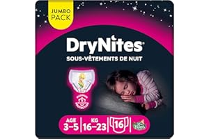 Huggies DryNites - Pannolino da notte per bambina 3-5 anni, 16-23 kg