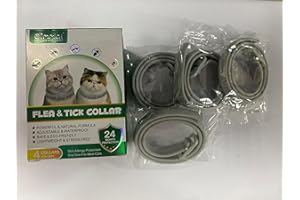 BIEYOC Antipulci gatto collare, trattamento antipulci per gatti 4 pezzi, collare antipulci impermeabile regolabile per gatti con protezione di 24 mesi, adatto a gattini di taglia media e grande