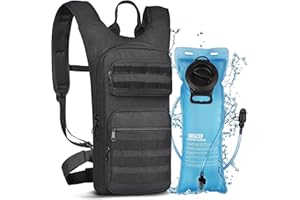 Wiserset Trinkrucksack mit 3L-TPU-Blase, taktischer Molle Fahrradrucksack für Damen und Herren, Hydration Rucksack