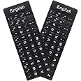MUBUY-GOL 2 Pack English Keyboard Stickers, Black Background with White Lettering for Computer Laptop Notebook Desktop, Replacement Computer Keyboard Stickers (English)