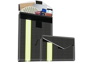 COICER 2 Porte Documents anti-feu, Pochette Document ignifuges, Pochette Coffre fort anti Feu, Sac étanche à Feu pour Documents de Passeport, En fibre de verre de qualité supérieure