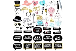 Konsait 52 Stück Foto Requisiten Hochzeit Fotobox Accessoires Hochzeit Photo Booth fotobox Requisiten Hochzeit Foto Accessoires Hochzeit Fotoboxzubehör für Hochzeit JGA Partydeko