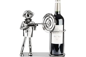 ‎BRUBAKER BRUBAKER Weinflaschenhalter Schütze mit Gewehr und Zielscheibe - Metall Flaschenhalter Schießsport - Wein Geschenk für Sportschützen und Jäger - 25 cm Flaschenständer Dekoration mit Grußkarte