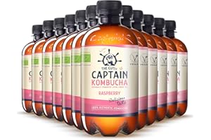 THE GUTSY CAPTAIN KOMBUCHA Captain Kombucha California Raspberry, Té de burbuja - 12 de 400 ml. (Total 4800 ml.)