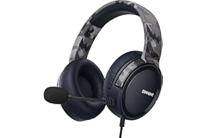BINNUNE BG02 Gaming Headset für PS4, PS5, PC, Nintendo Switch, Xbox, Headset mit Mikrofon, Gaming Kopfhörer mit Mikrofon, Noise Cancelling Kopfhörer mit 3.5mm Klinke Tarnung