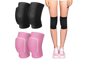 Firtink 2 Pairs Stretchy Dance Knee Pads,Breathable Knee Brace Supports Knee Protector with Soft Sponge for Dance Yoga Sport Exercise(M)