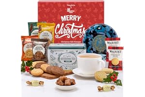 Christmas Afternoon Tea Hamper by Hattie's Gifts - English Tea, Clotted Cream Fudge, Shortbread Biscuits - Hamper & Gourmet Gifts, Tea and Biscuits Hamper for Friends and Family