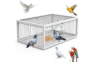 MOGOULUA Piège à pigeons avec design anti-éclatement - Pour faisans, canards sauvages - Avec entrée jetable 4 côtés et 1 lucarne supérieure - 64 x 44 x 26 cm