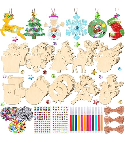 NACHLYNN 42 Adornos De Madera Para árbol De Navidad Para Decoraci N De 882748