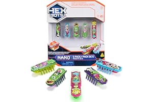 HEX BOTS Nano Bugs - Set di 5 giocattoli sensoriali per bambini e gatti con tecnologia di vibrazione, giocattoli per insetti e mini robot giocattolo per bambini dai 3 anni in su