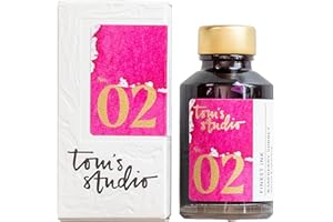 Tom's Studio Fountain Pen Ink, Raspberry Sorbet Writing Ink, Glass Ink Bottle for Fountain Pens, 50ml