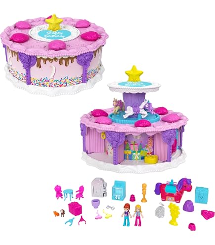 Coffret Polly Pocket Anniversaire 80 Ans Mattel – Maison 3 Étages, 3 Poupées, Animal & Jupe Fête