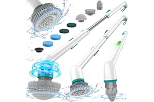 ‎LYRIFINE LyriFine Electric Cleaning Brush, Full Body IPX7 Waterproof Electric Cleaning Brush, Household Electric Cleaning Brush with Long Handle, 2 Speeds, Replacement Heads for Bathroom