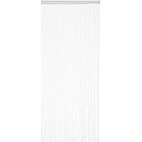 Relaxdays weiß, Fadenvorhang, kürzbar, mit Tunneldurchzug, für Türen & Fenster, waschbar, Fadengardine, 90x245 cm, White…