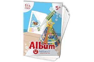 Sabbiarelli Sand-it For Fun - Album Calendario dell’Avvento 3D: 5 Fogli Adesivi A5 per Creare un Calendario dell’Avvento DIY da Colorare con Sabbia (non inclusa), Lavoretti di Natale Bambini 5+