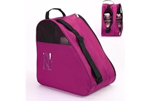 GKSTLY Roller Skate Bag, Breathable Ice/Inline/Roller Skate Carry Bag, Shoulder and Top Handle Oxford Tote Rollers Skating Bags, Thickened Roller Storage Bags for Women Men Adults and Kids(Pink)