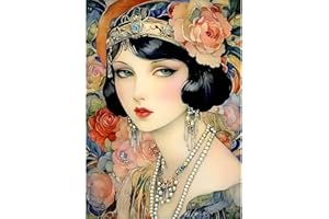 MXJSUA Diamond Painting, Mujer Belleza Retro Pintura Diamante Kit Manualidades Adultos, Diamond Painting Adultos Dibujos con Diamantes para la Decoración de la Pared del Hogar 30x40 cm