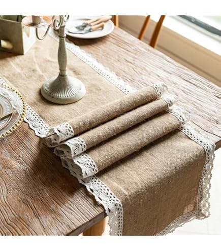 QUARKZMAN Jute Besteckhalter Mit Spitze - Rustikale Tischdekoration Für Hochzeiten & Feste