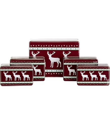 Viva 6 Kleine Metalldosen – 8x8x6,5 Cm, Ideal Für Kekse, Pralinen Oder Als Geschenkverpackung