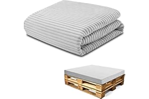 Amazinggirl Funda para colchón de Suelo de cojín de Paleta de Tablero de Espuma Funda: 120x80 cm - Ideal para Muebles de Paleta y Cama Gris Claro Lincoln