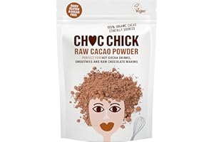Choc Chick Organic Cacao Powder 250g - Natural, Unsweetened, Raw and Non-Alkalised - Vegan, Gluten Free and Sugar Free - Perfect for Hot Chocolate, Baking, Whizzing and Raw Chocolate Making
