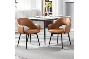 WAHSON OFFICE CHAIRS Wahson Krzesła do jadalni, zestaw 2 szt., aksamitne, obrotowe, obrotowe, tapicerowane, z metalowymi nogami, podłokietniki do salonu/jadalni