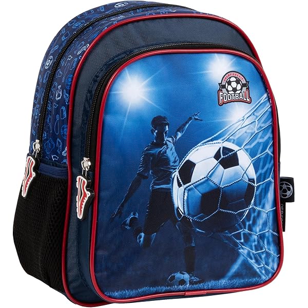 Treer Kinderrugzak met 3D-voetbalprint, meisjesrugzakken, jongensrugzak, kinderrugzak, gepersonaliseerde rugzak voor tieners, school, sport, reizen, vakantie, Voetbal 14, 29x14x39cm