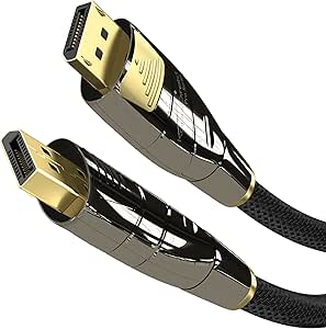 KabelDirekt – DisplayPort Kabel – 5m (4K 60Hz, Version 1.2, Stecker mit Verriegelung, Nylon Ummantelung) – PRO Series