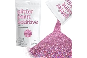 Hemway Rosa olografico Glitter Vernice Additivo 100 g / 3,5 once di lattice acrilico Emulsione Vernice - Interior & Exterior parete, soffitto, legno, vernice, piatta Morto, Matt, lucido, raso, seta