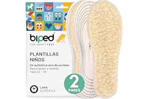 biped 2 pares de suelas de lana de cordero natural de látex para niños, para cortar, plantillas extra gruesas, suela de lana cálida para zapatos y botas infantiles z2738