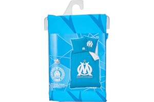 OLYMPIQUE DE MARSEILLE OM VOILURE Parure de lit Enfant | 100% Coton | OEKO-TEX | Housse de couette 140x200cm + 1 Taie d'oreiller 63x63cm | Imprimé Garçon | Bleu