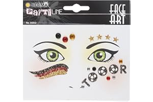 ‎HERMA HERMA 15312 Face Art Gesicht Aufkleber Glitzer Sticker für Fasching, Karneval, Halloween, dermatologisch getestet, Deutschland