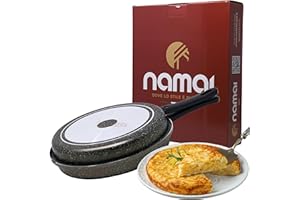 NAMAI - Padella Per Frittata 24 CM, Materiale Alluminio, Adatto In Lavastoviglie, Manico Removibile, Girafrittata Antiaderente, No Induzione, Made In Italy