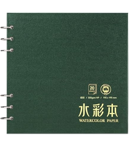 Carnet Aquarelle A5 100% Coton 300g/m² - 24 Feuilles Grain Torchon - Idéal Pour Artistes Nomades