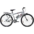 Hero Next 24T Single Speed Mountain Bicycle for Mens | Rigid Suspension | Integrated Carrier | V Brake | Quick Release Seat (Grey-Red)