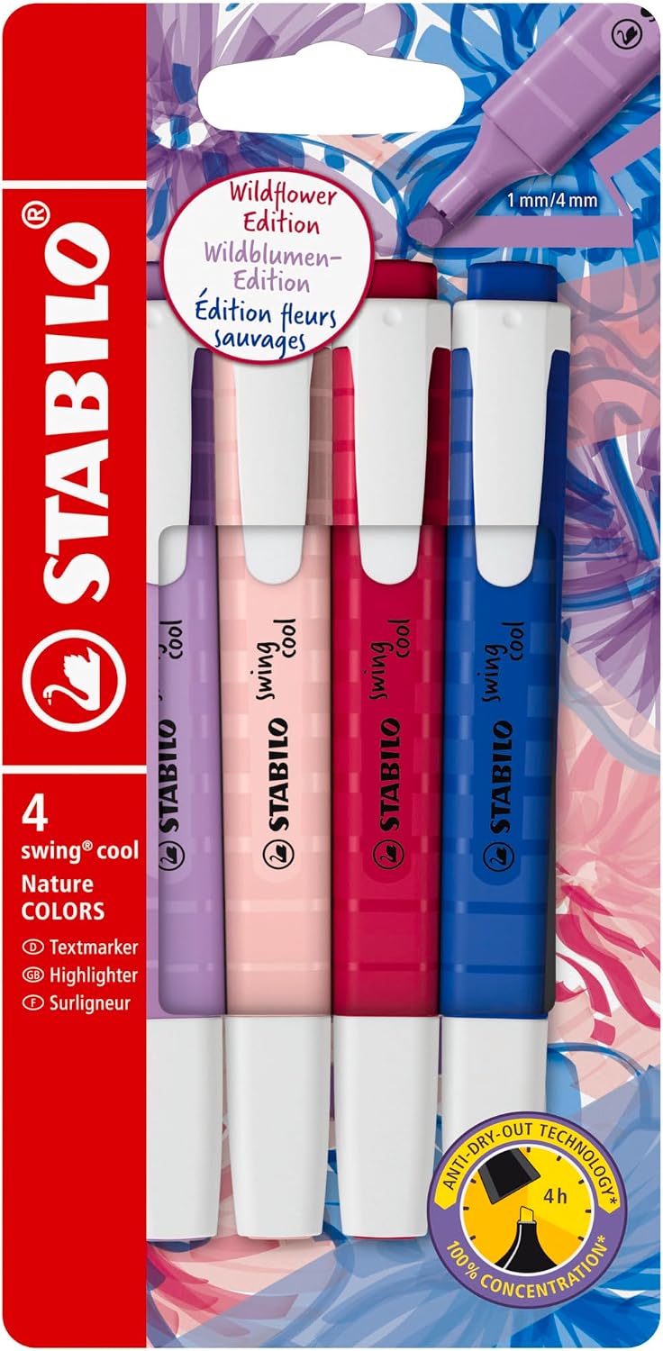 STABILO - Marcador - swing cool NatureCOLORS Wildflower - Estuche con 4 colores