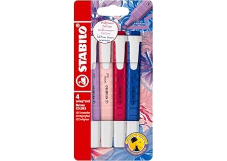 STABILO – överstrykningspenna – swing cool NatureCOLORS Wildflower – 4-pack – 4 färger - Amazon Deal & Rabatt
