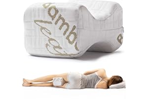 FLOWEN Cuscino per Gambe e Ginocchia per Dormire sul Fianco Riposa Di Lato Gambe e Schiena in Memory Foam e Bambù Supporto Ortopedico e Anatomico Lombare per Problemi Posturali Sfoderabile e Lavabile