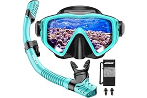 ‎JEMULICE JEMULICE Schnorchelset Erwachsene, Schnorcheln Set mit Taucherbrille und Dry Schnorchel für Herren und Damen, Anti-Leck & Anti-Fog Tauchmaske aus Gehärtetem Glas für Tauchen, Schnorcheln und Schwimmen