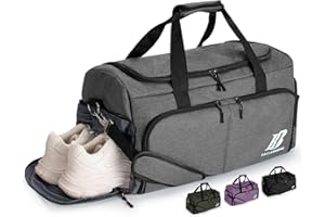 BALLADHOME Sac de Sport Homme Femme Sac de Voyage Sac Fitness Gym avec Compartiment à Chaussures et Poche Humide Sac de Gym Sac de Weekend Duffle Bag pour Gym Sport Voyages