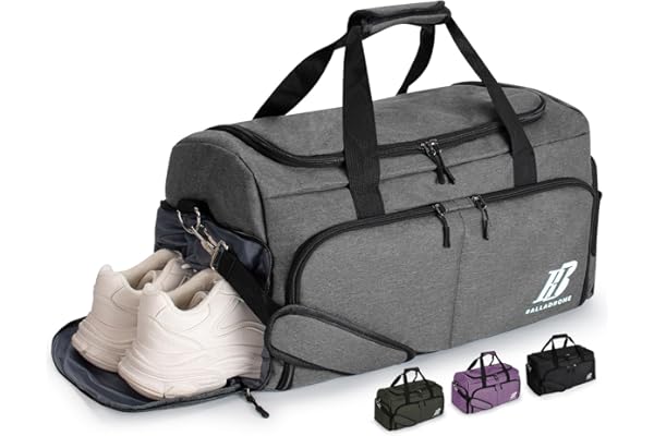 Sac de Sport Homme Femme Sac de Voyage Sac Fitness Gym avec Compartiment à Chaussures et Poche Humide Sac de Gym Sac de Weekend Duffle Bag pour Gym Sport Voyages